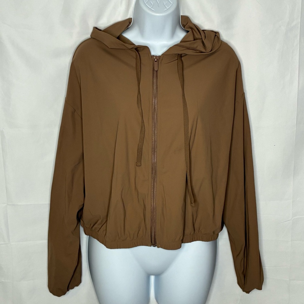 SOLD - Altiland UPF 50+ Brown Hooded Cropped Jacket size 8